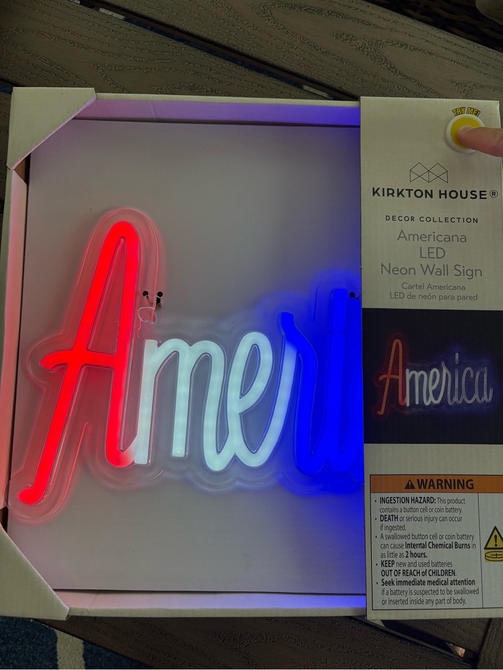 Kirkton House Americana LED Neon Wall Sign - Red, White, Blue
